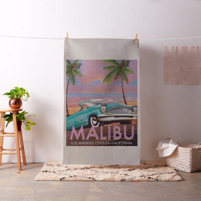 Tecido Malibu, Los Angeles, poster de viagens da Califórn (In Situ)