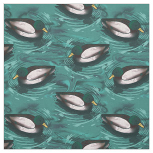 Tecido Mallards Nadando no Padrão de Água