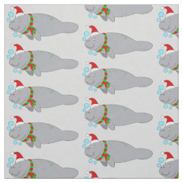 Tecido Manatee com Papai Noel e Scarf