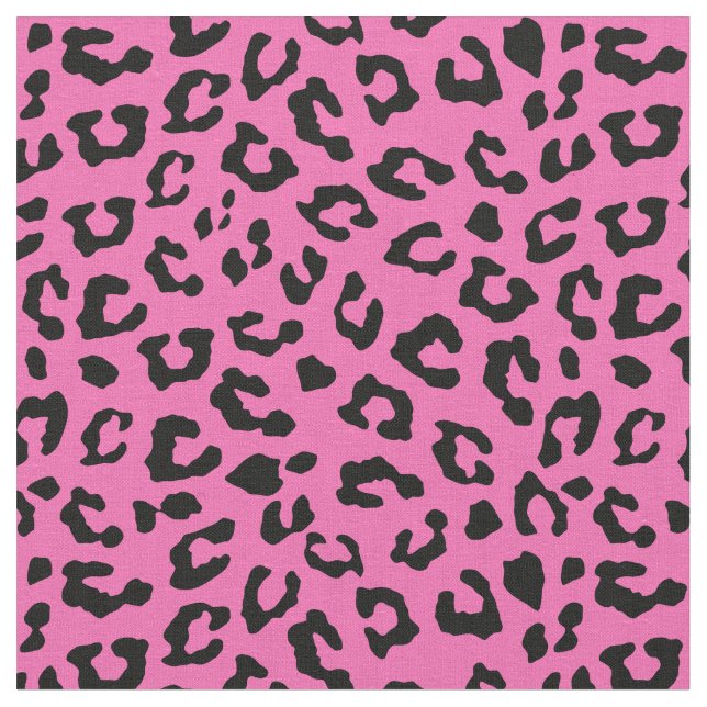 Tecido Manchas de impressão do Leopardo, rosa e preto (Detalhe)