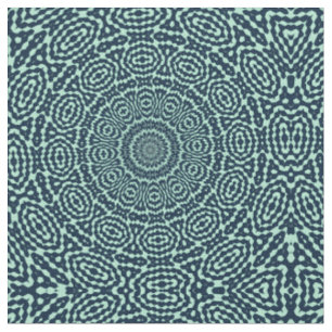 Tecido Mandal Kaleidoscópio Geométrico Azul Marinheiro e