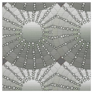 Tecido Mandala com estrelas - cinza de prata em gradiente