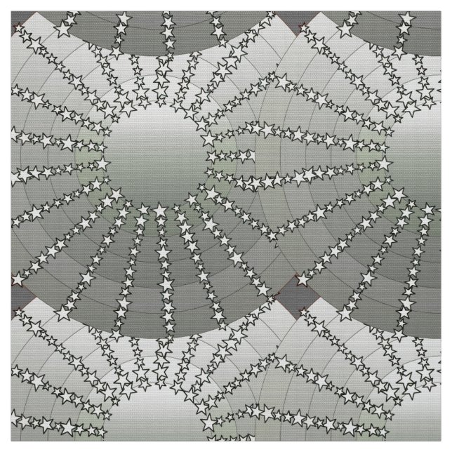 Tecido Mandala com Estrelas - cinza prateada em gradiente (Modelo)