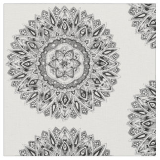 Tecido Mandala da flor com a semente da vida