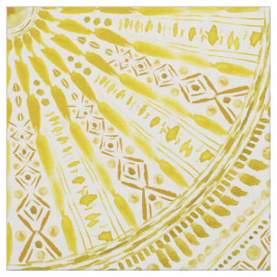 Tecido Mandala do amarelo do CULTO do SOL