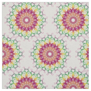 Tecido Mandala. floral étnico