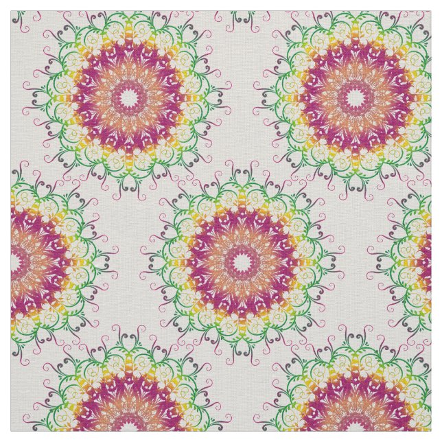 Tecido Mandala. floral étnico (Modelo)