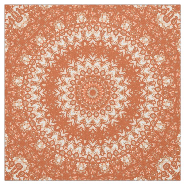 Tecido Mandala laranja. (Modelo)