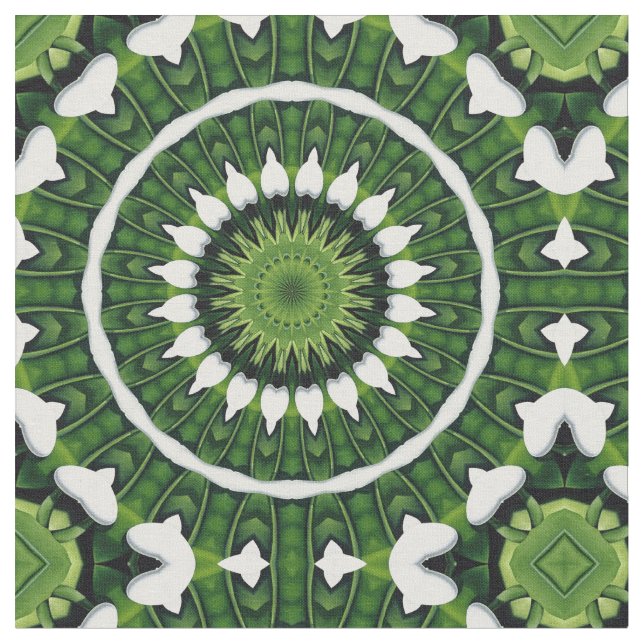 Tecido Mandala verde tropical (Detalhe)