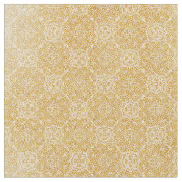 Tecido Mandalas Douradas de Várias Repetidas Círculos Geo