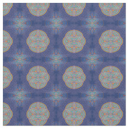 Tecido Mandalas em combinação padrões repetidos azuis