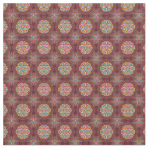 Tecido Mandalas em Maroon repete padrões