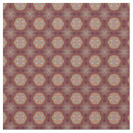 Tecido Mandalas em Maroon repete padrões