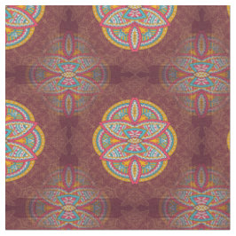 Tecido Mandalas em Maroon repete padrões