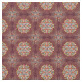 Tecido Mandalas em Maroon repete padrões