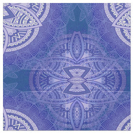Tecido Mandalas em padrões de repetição mistos de azul ne