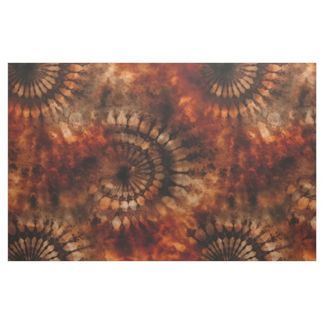 Tecido Mandalas Tie Dye em Umbra Queimada (Jarda)