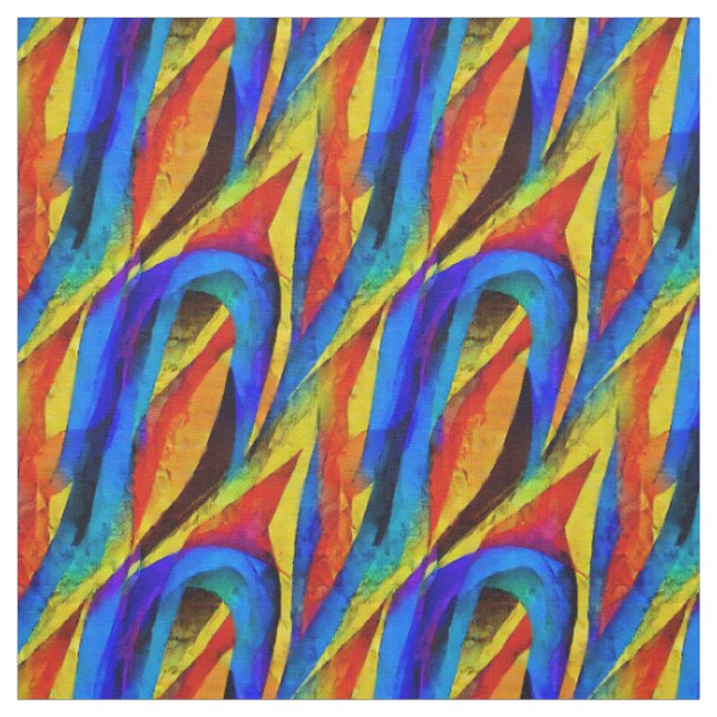 Tecido Mão norueguesa artística pintada abstrato azul (Modelo)