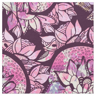 Tecido Mão roxa cor-de-rosa abstrata artística impress