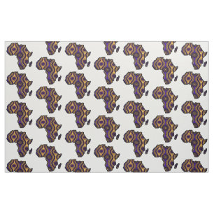 Tecido Mapa da África Dourada Roxo