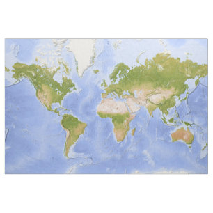 Tecido Mapa de Mercator do mundo