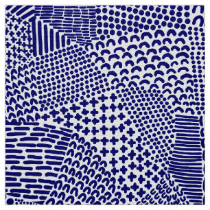 Tecido Mapa de Patches do abstrato - Azul Marinho Profund