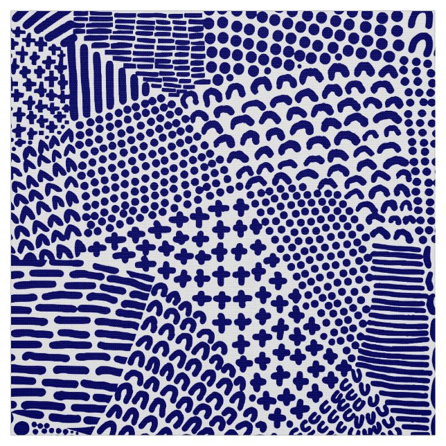 Tecido Mapa de Patches do abstrato - Azul Marinho Profund (Modelo)