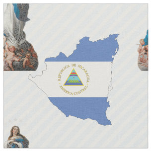 Tecido Mapa de Sinalizador da Nicarágua e Conceito Imacul