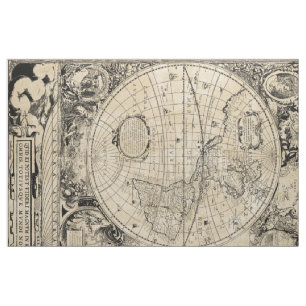 Tecido Mapa de Velho Mundo