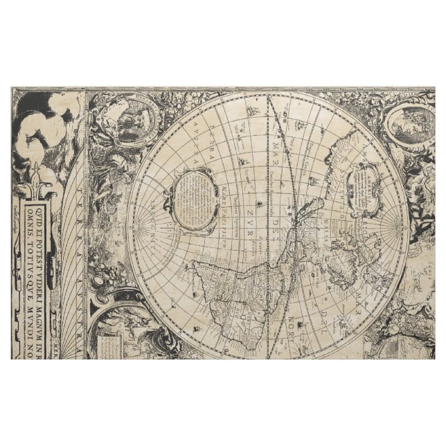 Tecido Mapa de Velho Mundo (Fat Quarter)