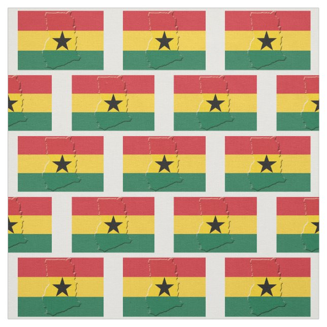 Tecido Mapa do GHANA FLAG (Modelo)