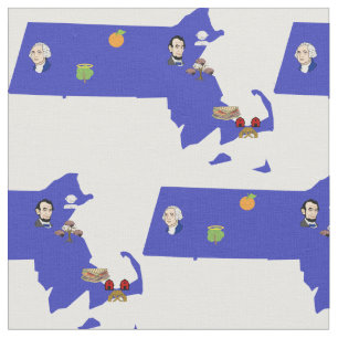 Tecido Mapa do Massachusetts Pun
