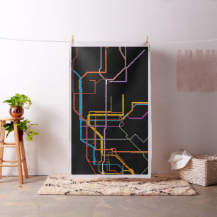 Tecido Mapa do metrô da cidade