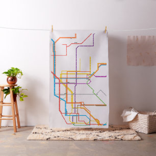 Tecido Mapa do metrô da cidade
