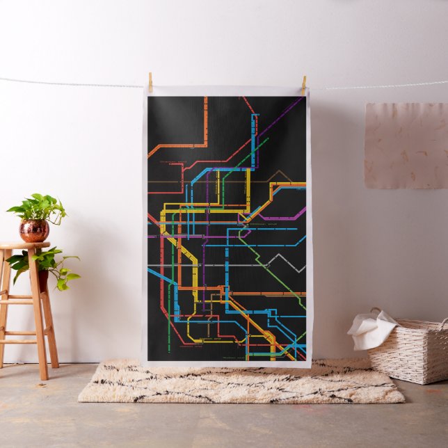 Tecido Mapa do metrô da cidade (In Situ)