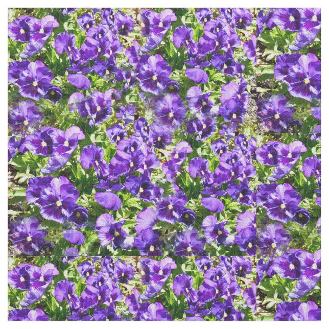 Tecido Mar da Serenidade: O Belo Campo Pansado Roxo (Detalhe)