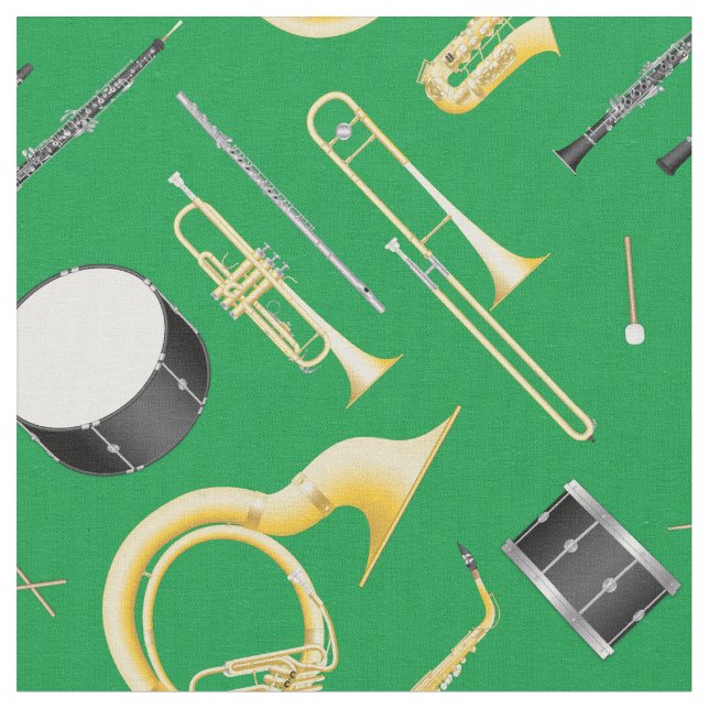 Tecido Marching Banda Instruments Music Musical Green (Detalhe)