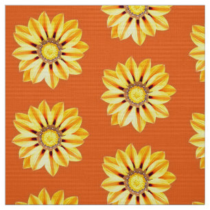Tecido Margarida africana/Gazania - laranja e amarelo
