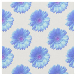 Tecido Margarida azul-gerbera