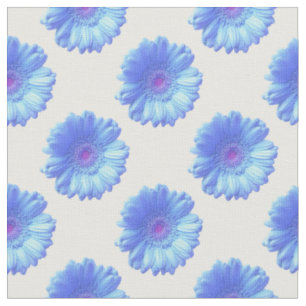 Tecido Margarida azul-gerbera