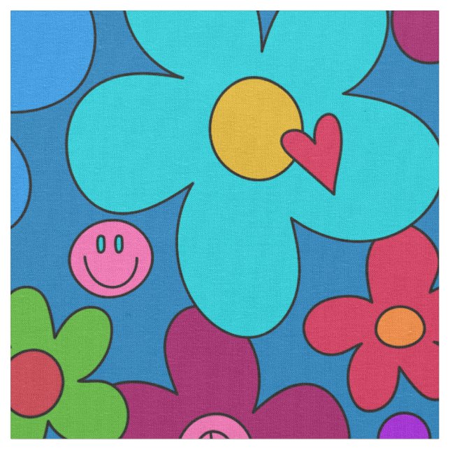 Tecido Margaridas Hippie Felizes (Detalhe)