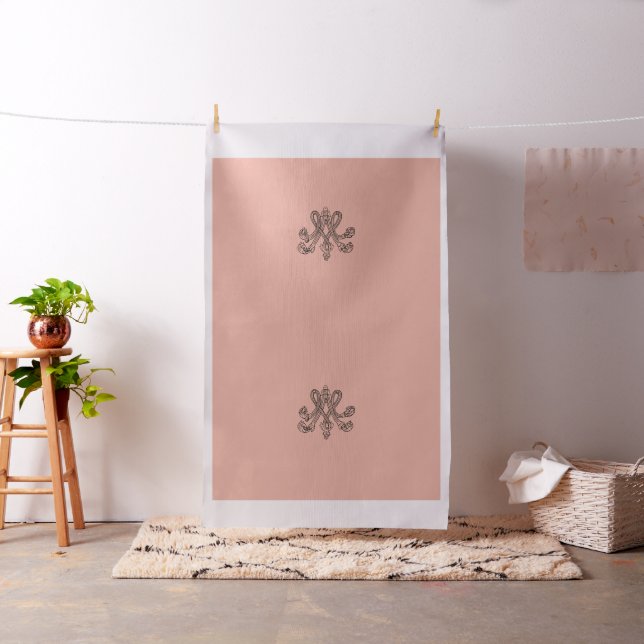 Tecido Marie Antoinette initial monogram upholstery panel (In Situ)