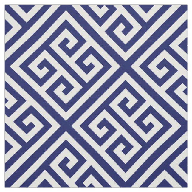 Tecido Marinho Azul Branco Med Chave Grega Diag T Padrão  (Modelo)