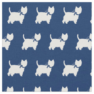 Tecido Marinho Azul de de animais da espécie Terrier Do