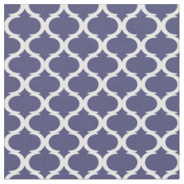 Tecido Marinho Azul e Branco Hamptons Quatrefoil Trellis