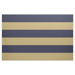 Tecido Marinho Azul e Dourado Amplas faixas Grande Escala