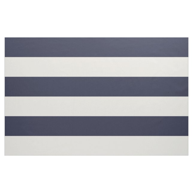 Tecido Marinho Azul e Faixa de marfim Grande Escala (Jarda)