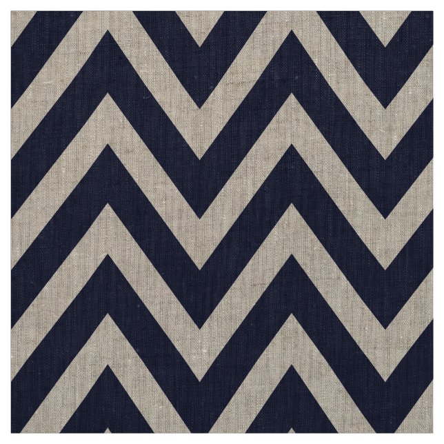 Tecido Marinho Blue Modern Chevron Grande Escala (Modelo)