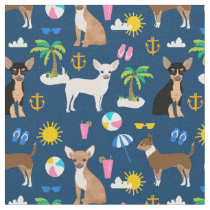 Tecido marinho Chihuahua no verão