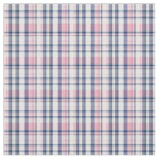 Tecido Marinho Cor-De-Rosa Preppy Branco Estilo Madras Xa